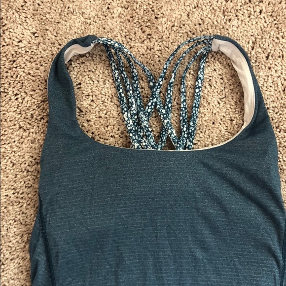 Blue Lululemon Tank with built in Sports Bra - Picture 2 of 4